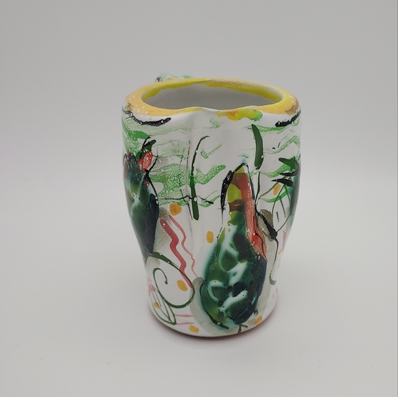 Art Studio Pottery Creamer/Pitcher with Jalapeño Peppers Signed - Picture 4 of 9